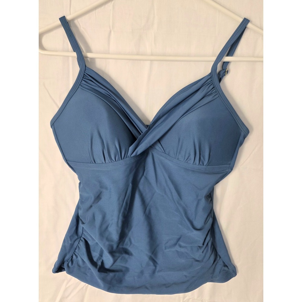Hilor Womens‎ Tankini Blue Swimsuit ‐ TOP ONLY ‐ Size 8 NEW